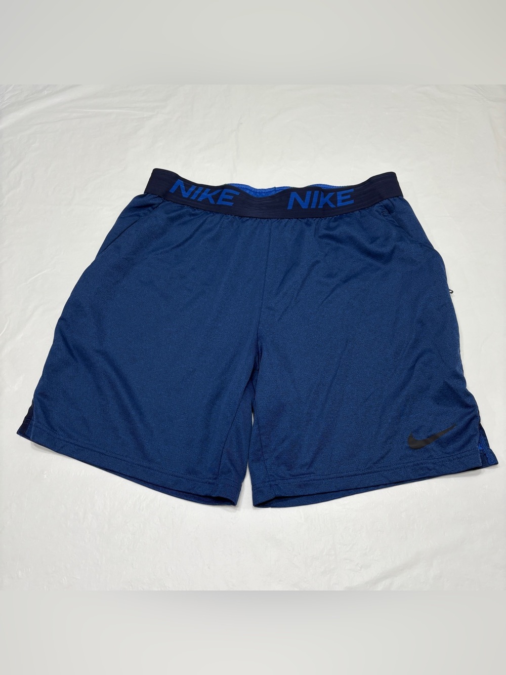 Nike Standard Dri FIT Flex Training Shorts Mens Large Blue Stretch 7 Inch